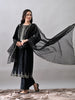 Suhana Embroidered Velvet Kurta Set (Black)