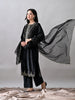 Suhana Embroidered Velvet Kurta Set (Black)
